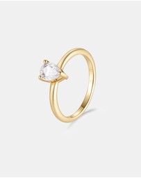 Mestige - Pear Cut Evie Ring - 18K Gold Plated