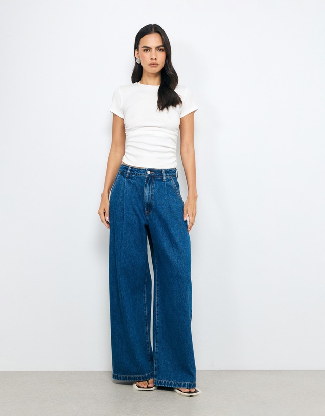 AERE - Tora High Rise Pleat Front Jeans