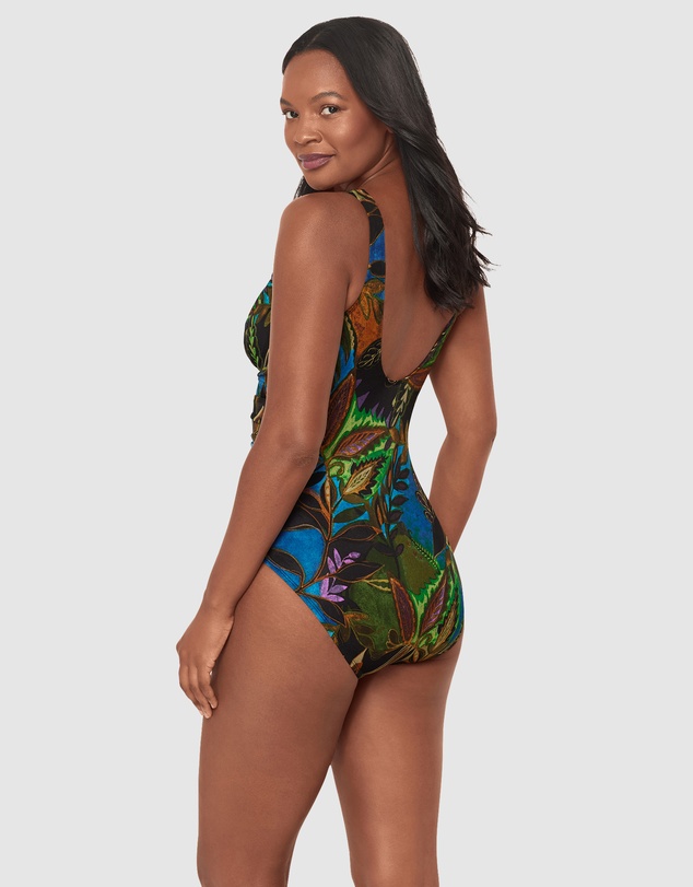 Miraclesuit Swimwear  - Amazonia Swizzle Underwire High Neck Swimsuit with Beads