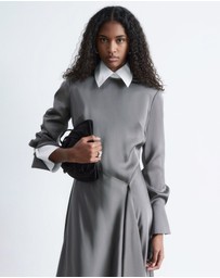 & Other Stories - Asymmetric Long-Sleeve Mini Dress