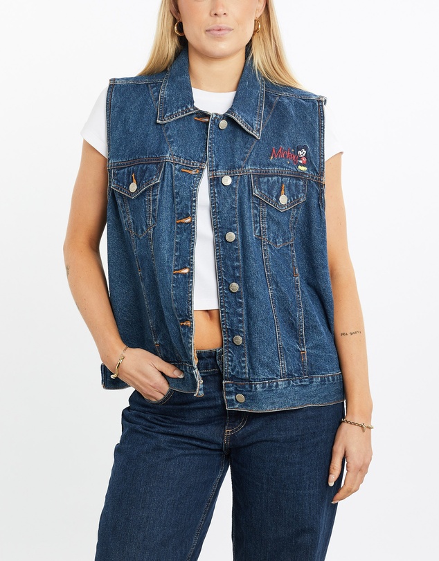 Vintage by The Real Deal - Pre Loved - Vintage 90s Disney Mickey Mouse Denim Vest