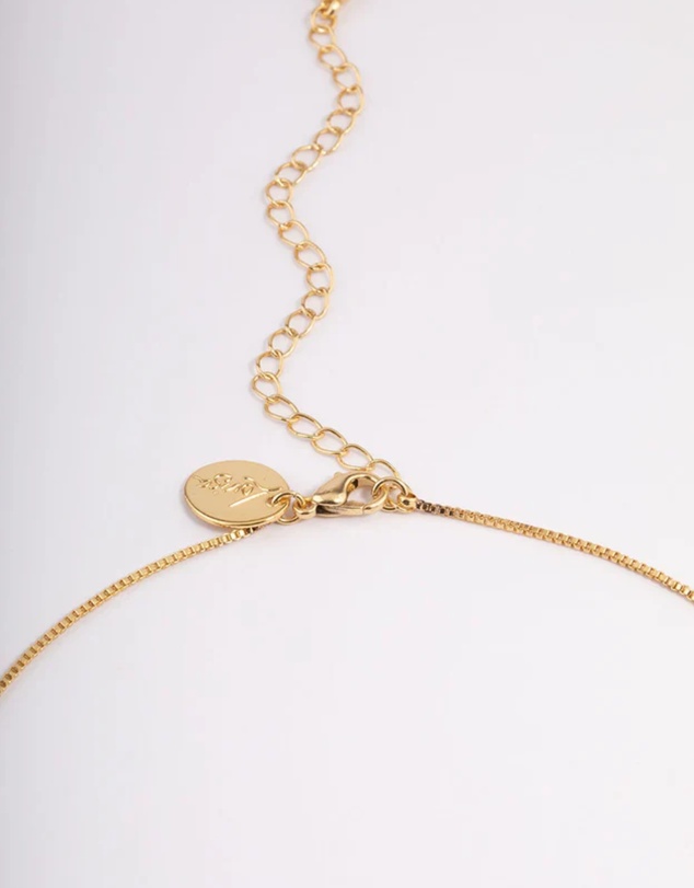 Lovisa - Gold Plated Diamante Cross Fine Chain Necklace