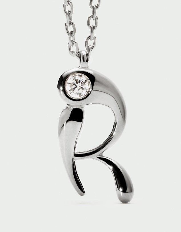 PDPAOLA - Initial 2026 R Silver Pendant Necklace