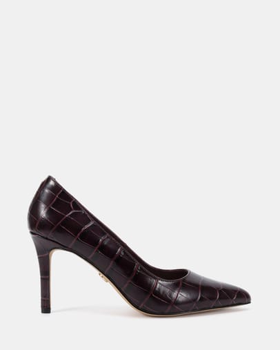 RAISIN CROC EMBOSS LEATHER