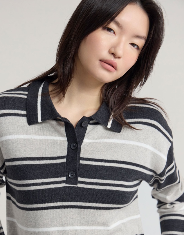 Oxford - Pip Striped Polo Knit