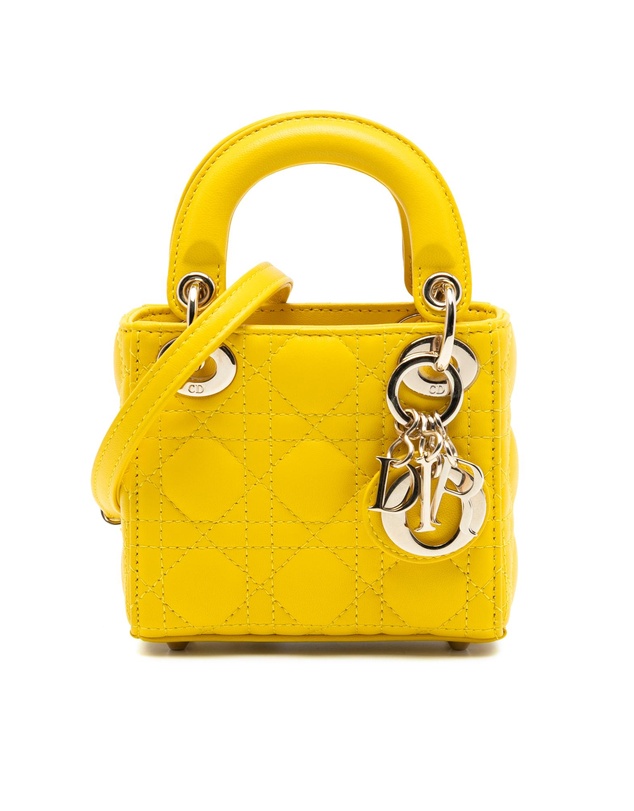 Pre-Loved by Azura Reborn - Pre-Loved Micro Lambskin Cannage Lady Dior