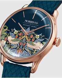 August Berg - Morris & Co 30mm Indigo Strawberry Thief Watch