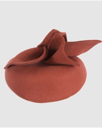 Max Alexander - Winter Rust Felt Pillbox with Bow