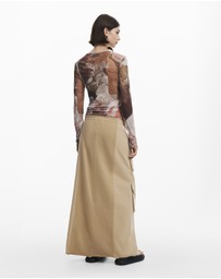 Desigual - Long cargo knit skirt