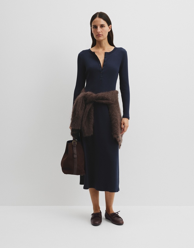 Country Road - Long Sleeve Henley Dress