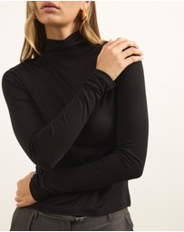 Atmos&Here - Wool Blend Roll Neck Long Sleeve Top