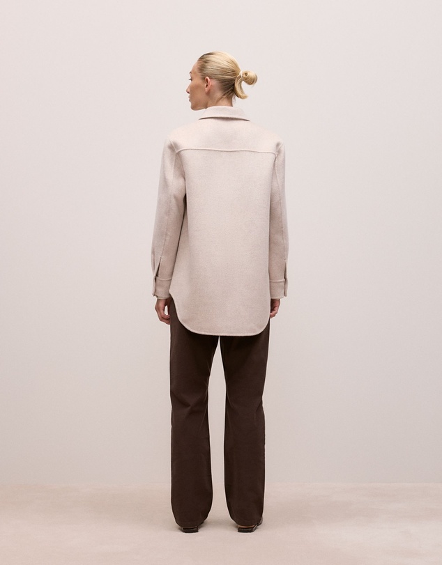 Trenery - Brushed Wool Shacket in Oatmeal Marle