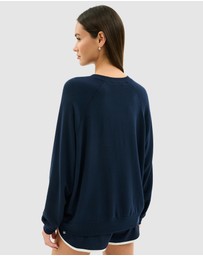 Splits59 - Andie Oversized Fleece Varsity Graphic Sweatshirt
