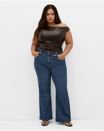 City Chic - Plus size Pia Fit Bootleg Short Jean - dark wash