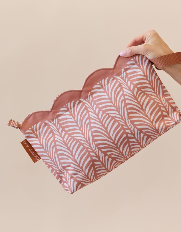 Sky Gazer - Scalloped Edge Wet Bag- Mocha Fern