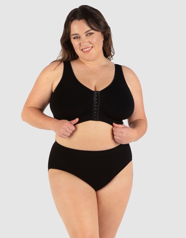 B Free Intimate Apparel - Full Bust Bamboo Padded Front Closure Wire Free Bra (E-F-G-H) Cup