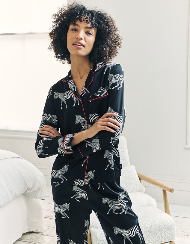 Chelsea Peers - Satin Zebra Print Long Pyjama Set