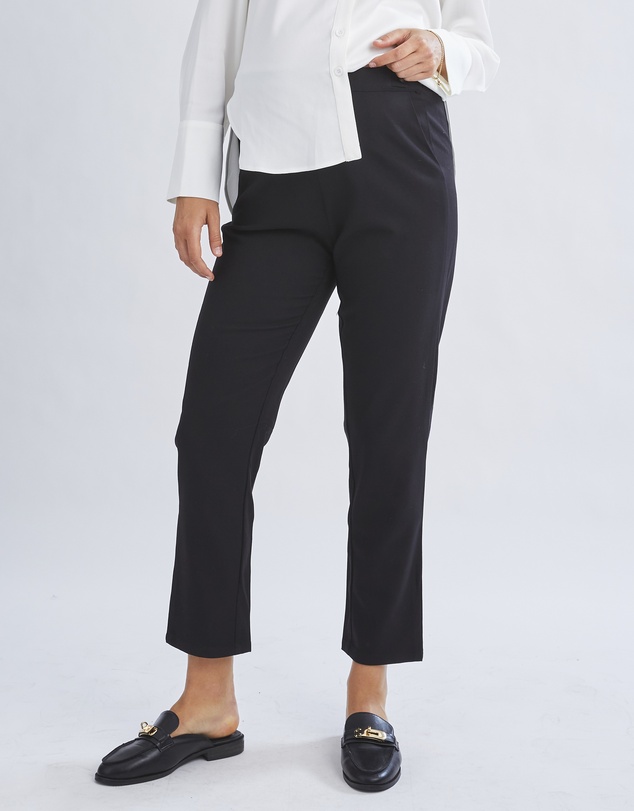 Angel Maternity - Donna High Waist Maternity Work Pants in Black