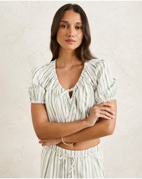 Rhythm - Mallorca Stripe Billow Sleeves Top
