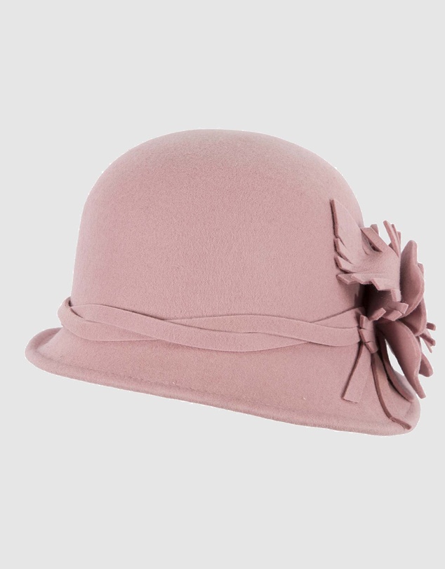 Max Alexander - Winter Felt Dusty Pink Cloche Hat
