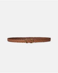 Polo Ralph Lauren - Braided Vachetta Leather Skinny Belt