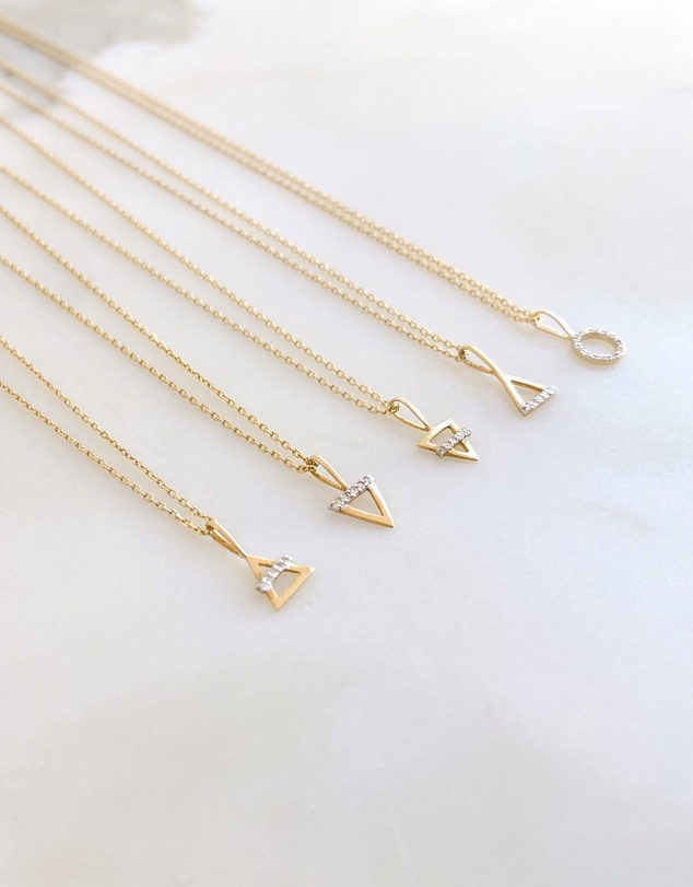 Luna Rae - Solid Gold - Fire Element Diamond Necklace
