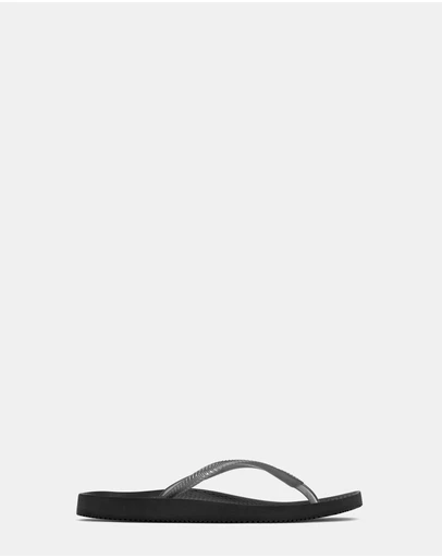 Vionic - Noosa Solid Toe Post Sandal - Black/Pewter