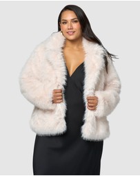 Pink Dusk by Curve Project - Seductive Charm Faux Fur Coat