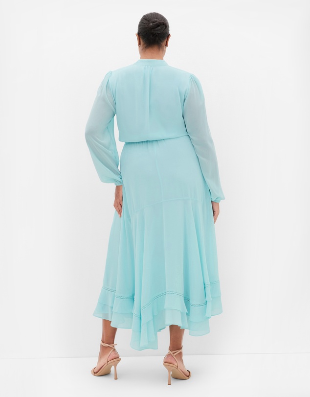 City Chic - Plus size Yasmin Long Sleeve Maxi Dress - seafoam