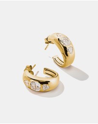 THOMAS SABO - THOMAS SABO Hoop Earrings with Zirconia Stones Gold
