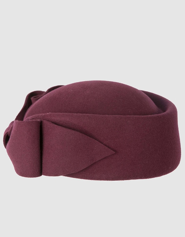 Max Alexander - Felt Wine Pillbox Hat