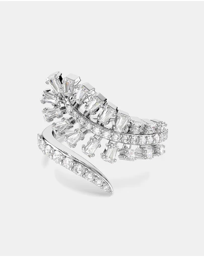 Swarovski - Vienna:Ring Feather Whi/Rhs 50