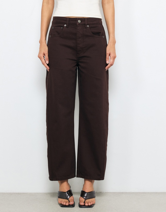 AERE - Mid Rise Barrel Leg Jeans