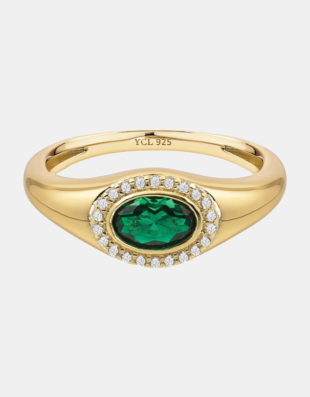 YCL  - May Birthstone Signet Ring