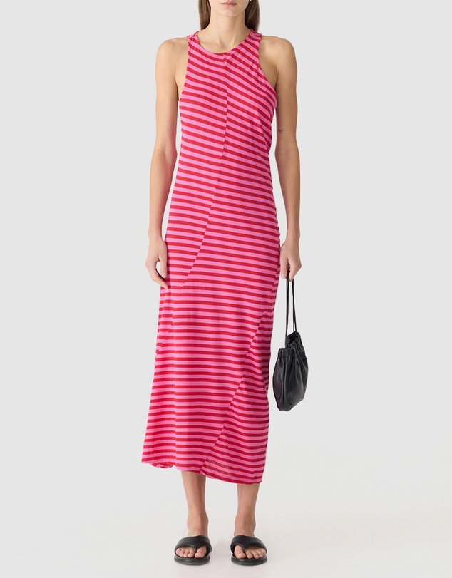 Bassike - Stripe Asymmetric Tank Dress