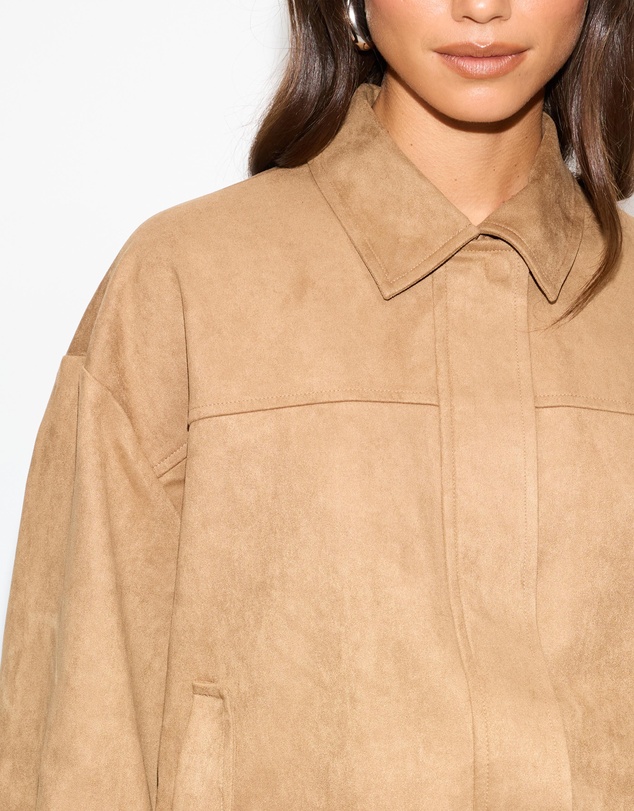 Dazie - Hailey Faux Suede Bomber Jacket