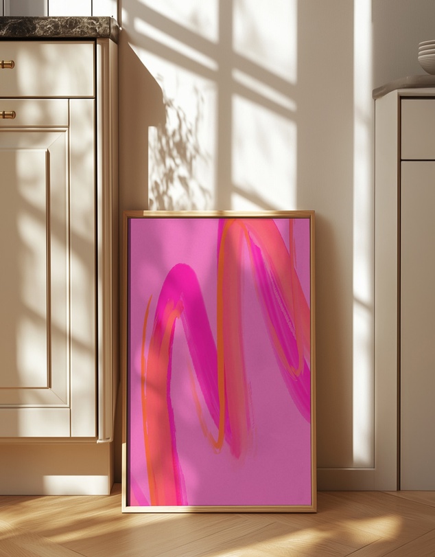 Olive et Oriel - Pinkwave No 7 by Treechild Art Print