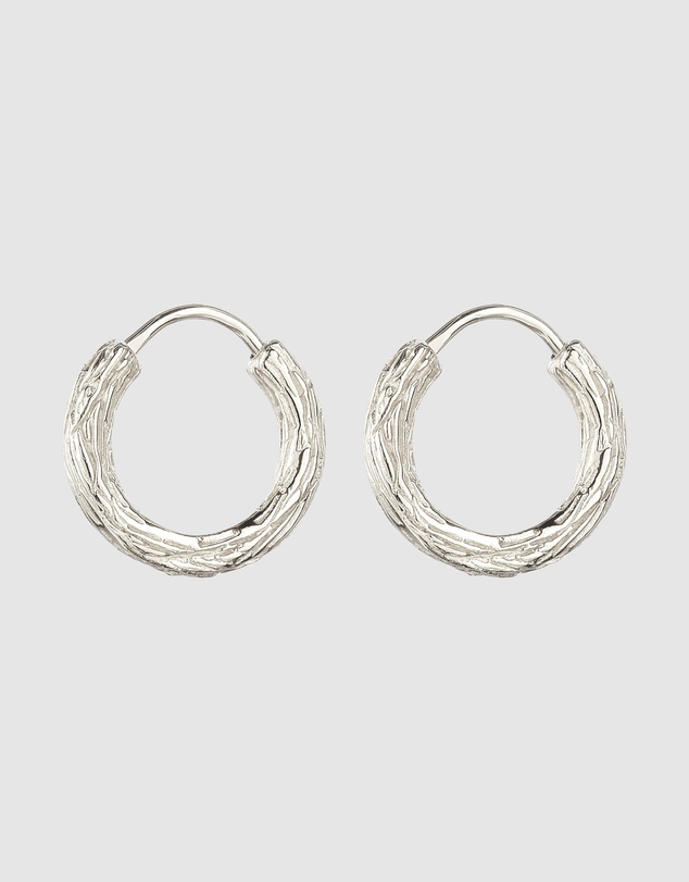 Kuzzoi - ICONIC EXCLUSIVE - Textured Hoop Earrings in 925 Sterling Silver
