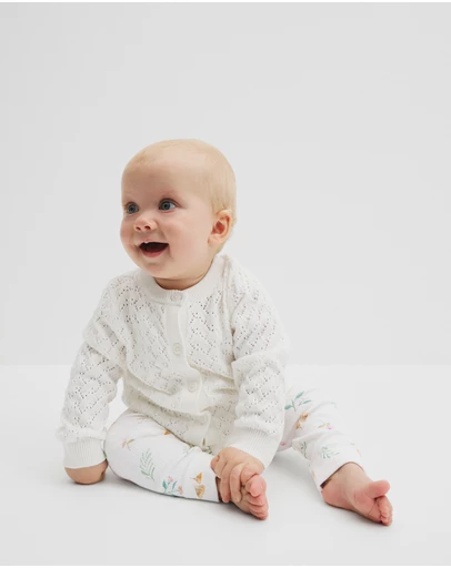 Country Road - Organically Grown Cotton Blend Pointelle Pull On Pant