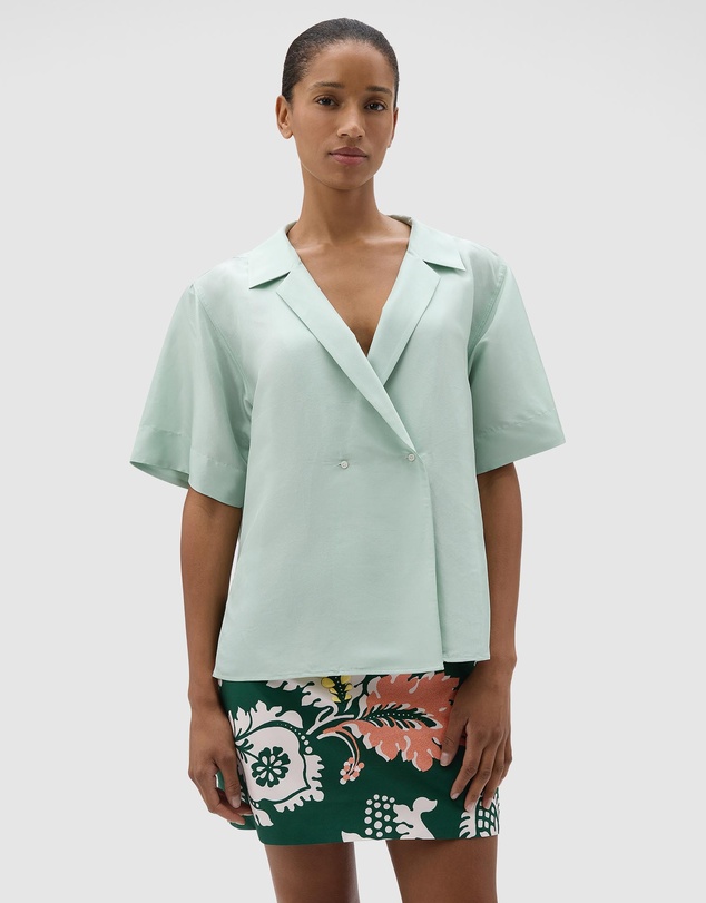 Oroton - SS Silk Wrap Shirt