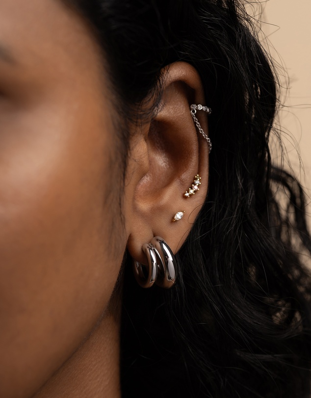 Wanderlust + Co - Hailey Double Nano Hoop 9mm Earrings