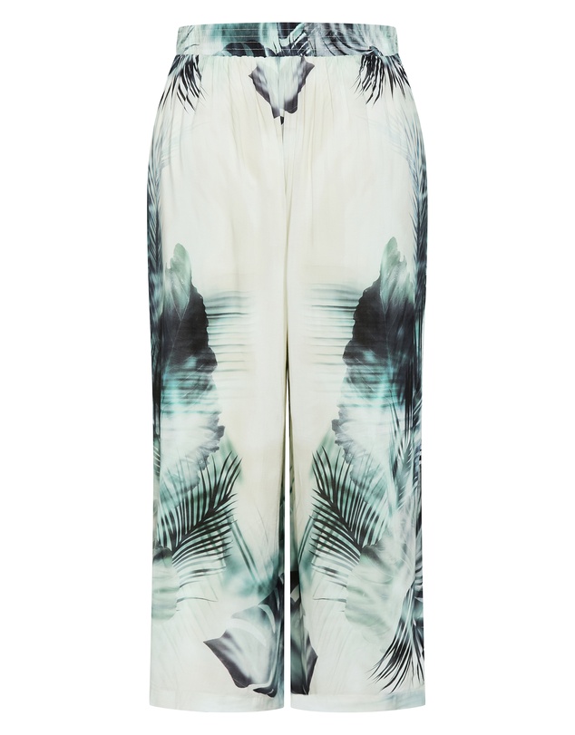 City Chic - Piper Palm Print Wide Leg Pant