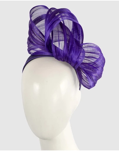 Fillies Collection - Bespoke Purple Bow Racing Fascinator
