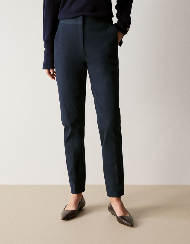 Trenery - Cotton Blend Bi-stretch Pant in Night Sky
