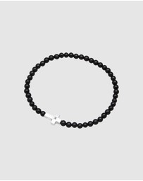 Kuzzoi - ICONIC EXCLUSIVE - Bracelet Men Cross Pendant Beads with Onyx in 925 sterling silver