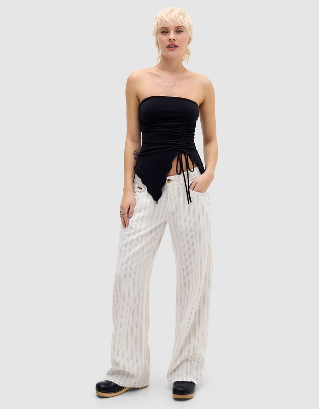 BDG By Urban Outfitters - BDG Kayla Lowrider Stripe Linen Trousers
