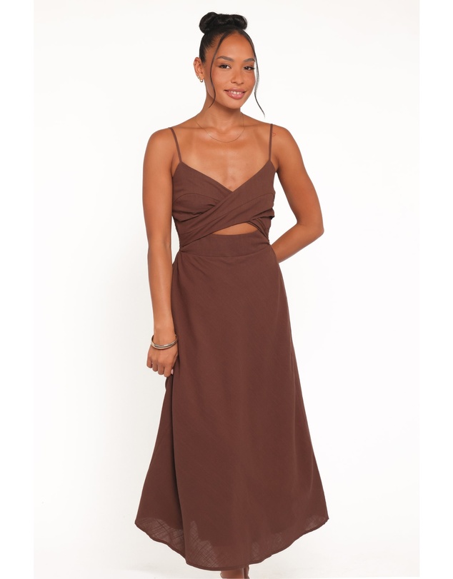 Petal & Pup - Elvina Midi Dress - Brown