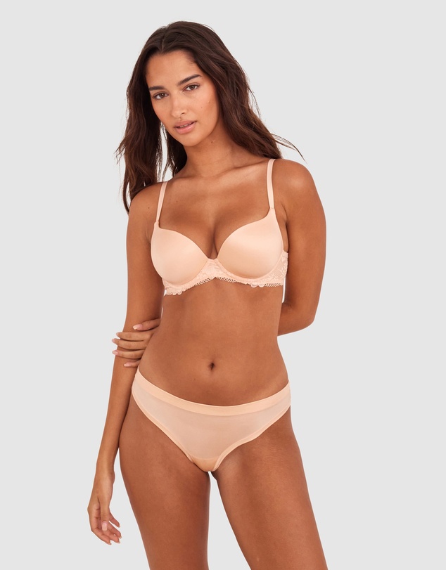 Bras N Things - Body Bliss Lace Lightly Lined Bra - Light Coral