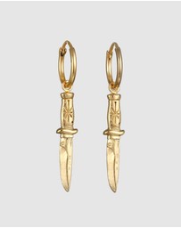 Haze & Glory - ICONIC EXCLUSIVE - Earrings Hoops Men Dagger 925 Sterling Silver Gold-Plated