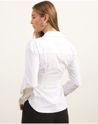 Atmos&Here - Kitt Cinched Waist Tie Wrap Shirt